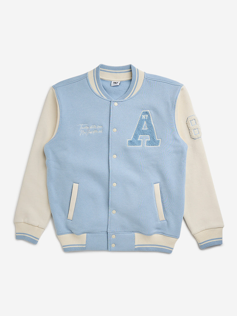 Y&F Kids Dusty Blue Varsity Jacket