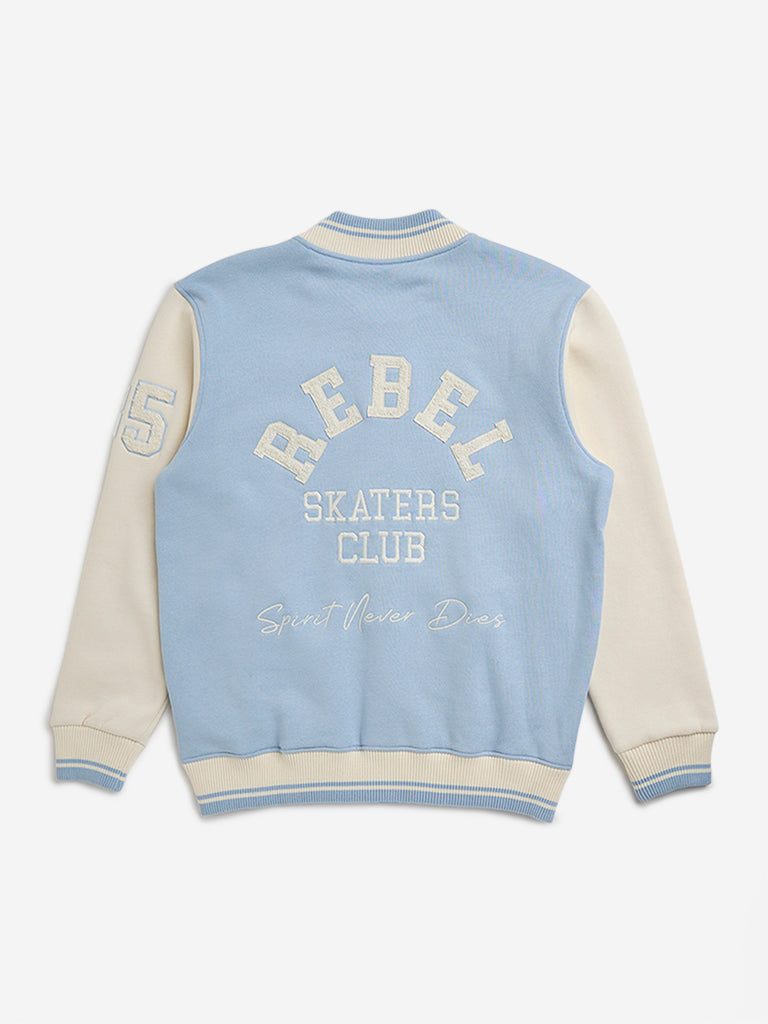 Y&F Kids Dusty Blue Varsity Jacket