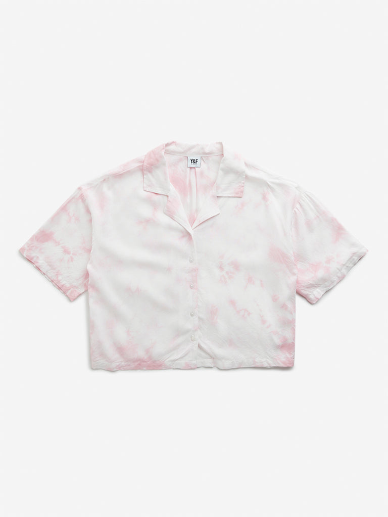 Y&F Kids Pink Tie-Dye Printed Shirt