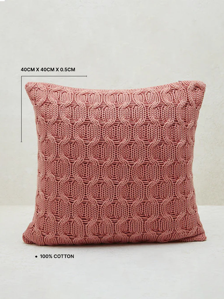 Westside Home Dusty Rose Knit Textured Cushion Cover