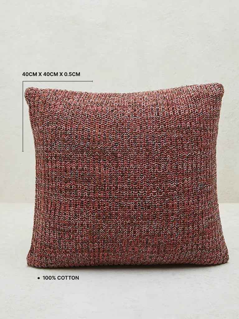 Westside Home Burgundy Woven-Textured Cushion Cover