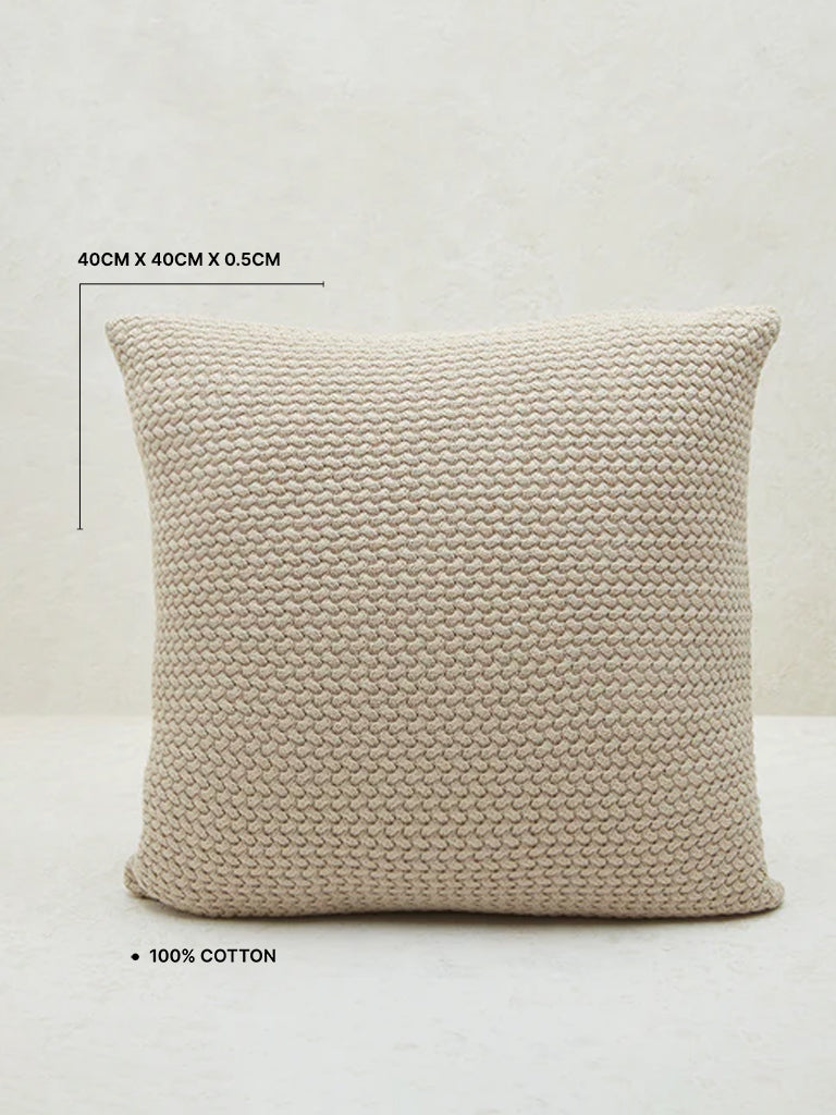 Westside Home Beige Knit Textured Cushion Cover