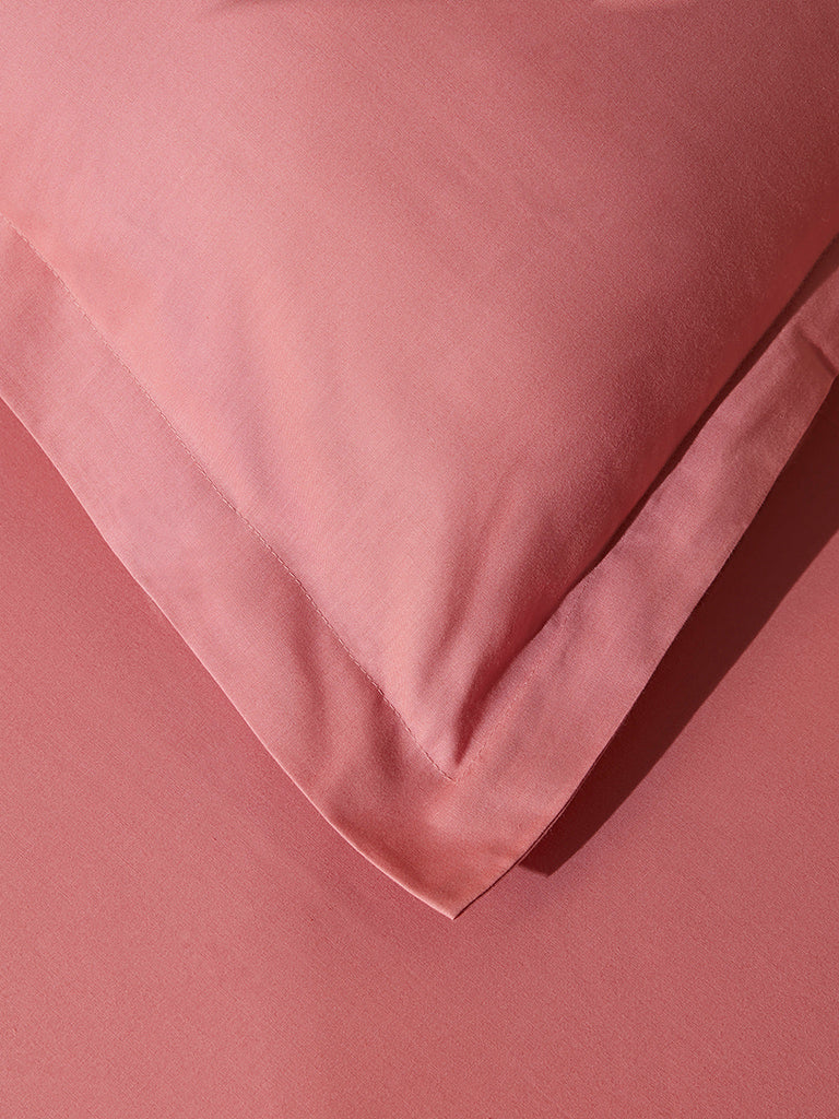 Westside Home Dusty Rose Single Bed Flat Sheet and Pillowcase Set