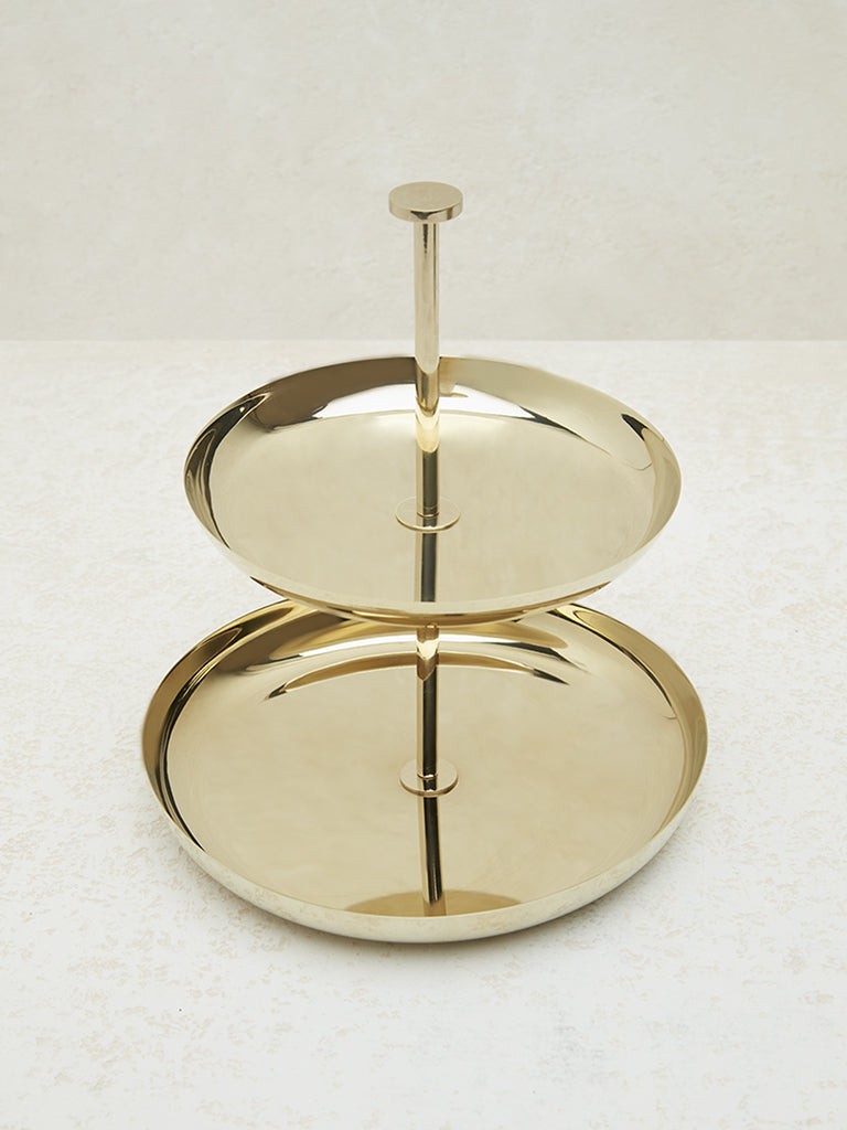 Westside Home Gold Two-Tiered Cake Stand