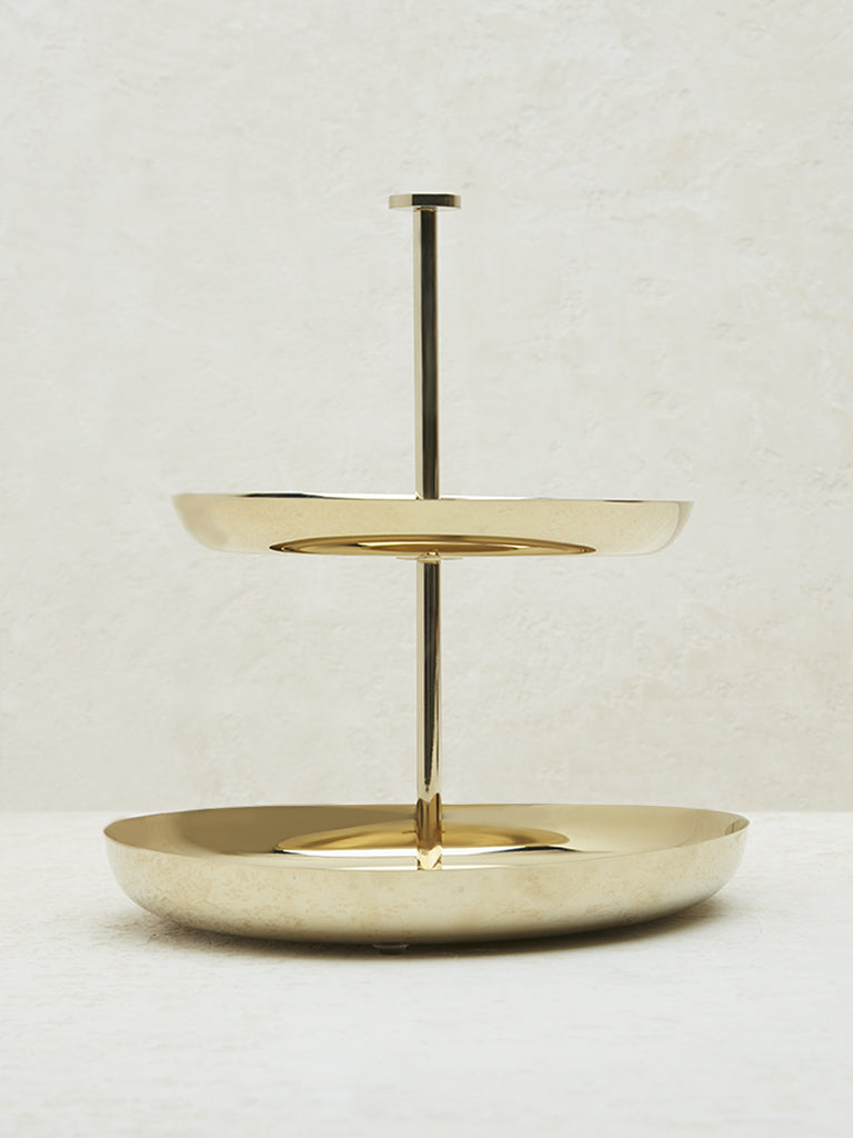 Westside Home Gold Two-Tiered Cake Stand