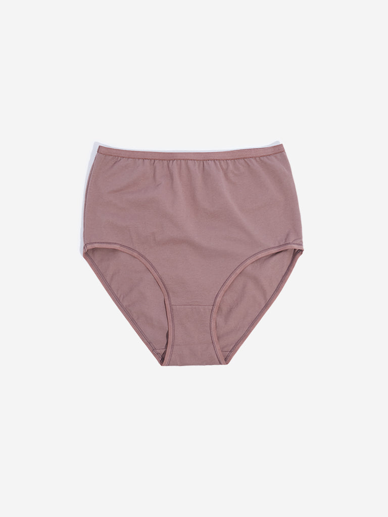 Wunderlove Burgundy Full Cotton Blend Briefs - Pack of 3