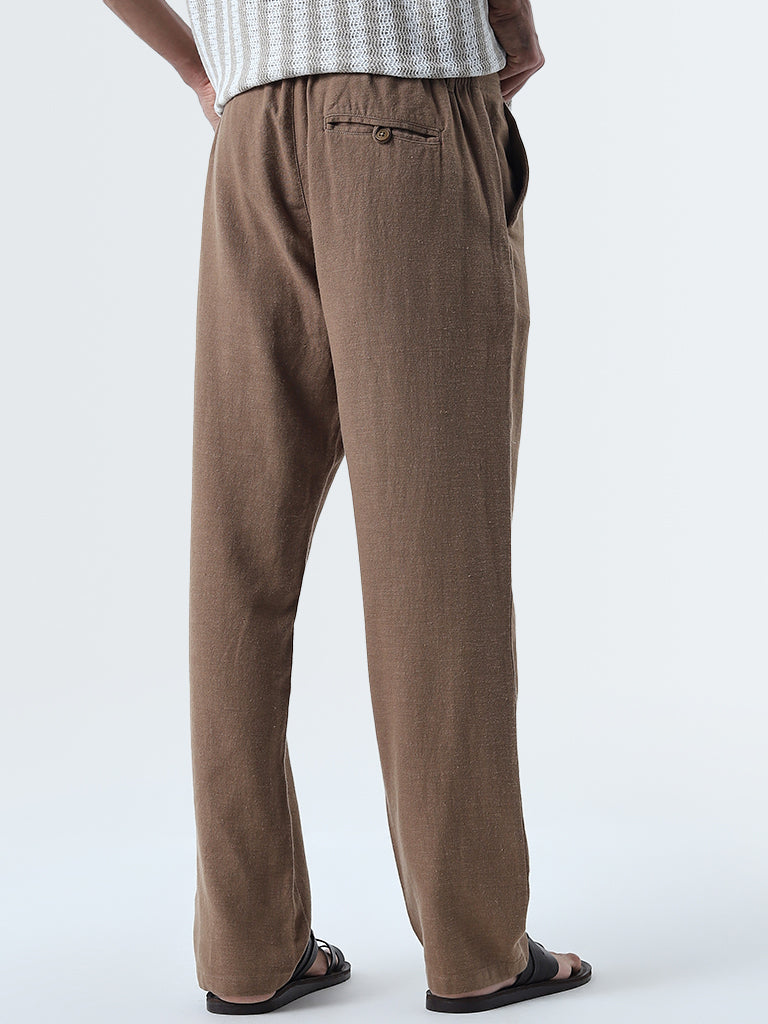 ETA Taupe Relaxed-Fit Mid-Rise Cotton Chinos