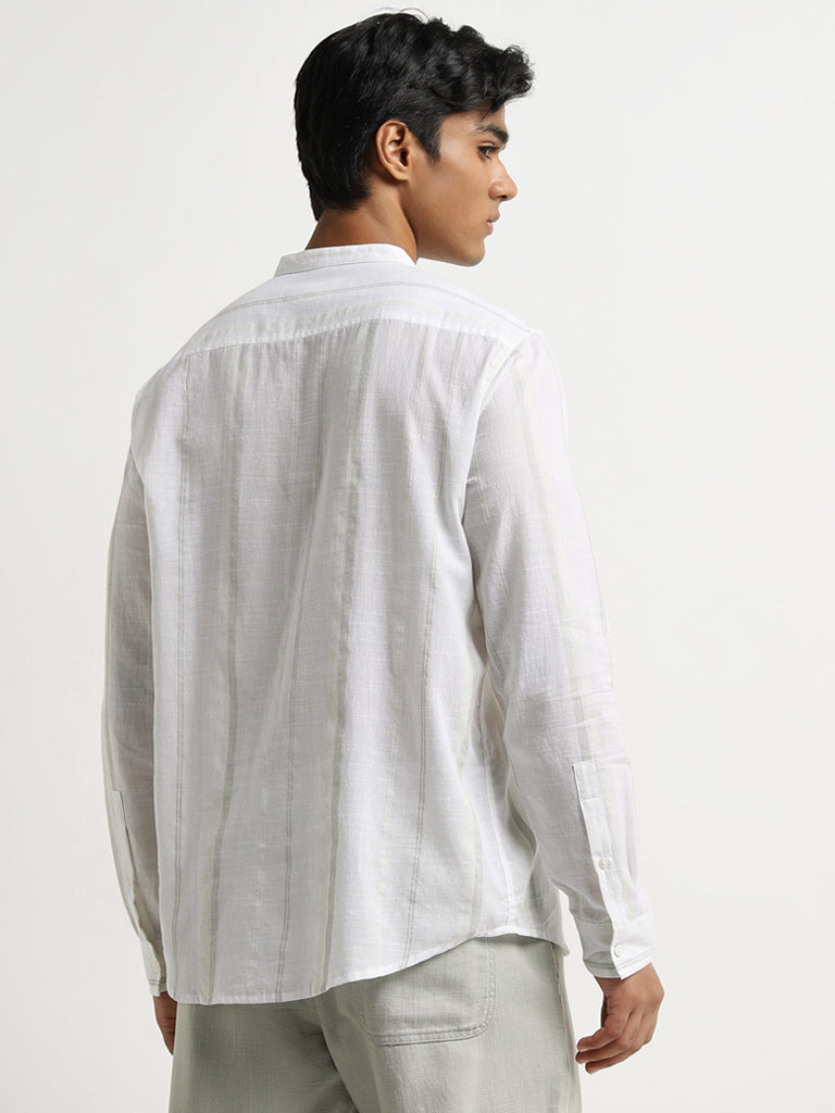 ETA Off-White Striped Resort-Fit Cotton Shirt