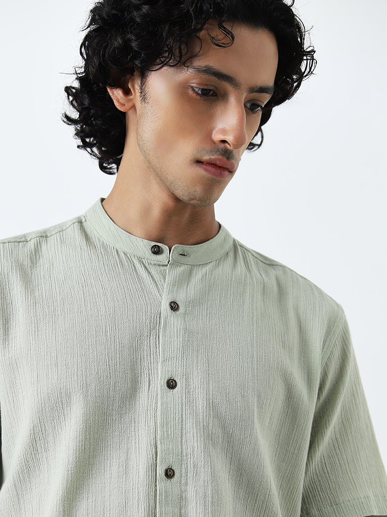 ETA Sage Textured Resort-Fit Cotton Shirt