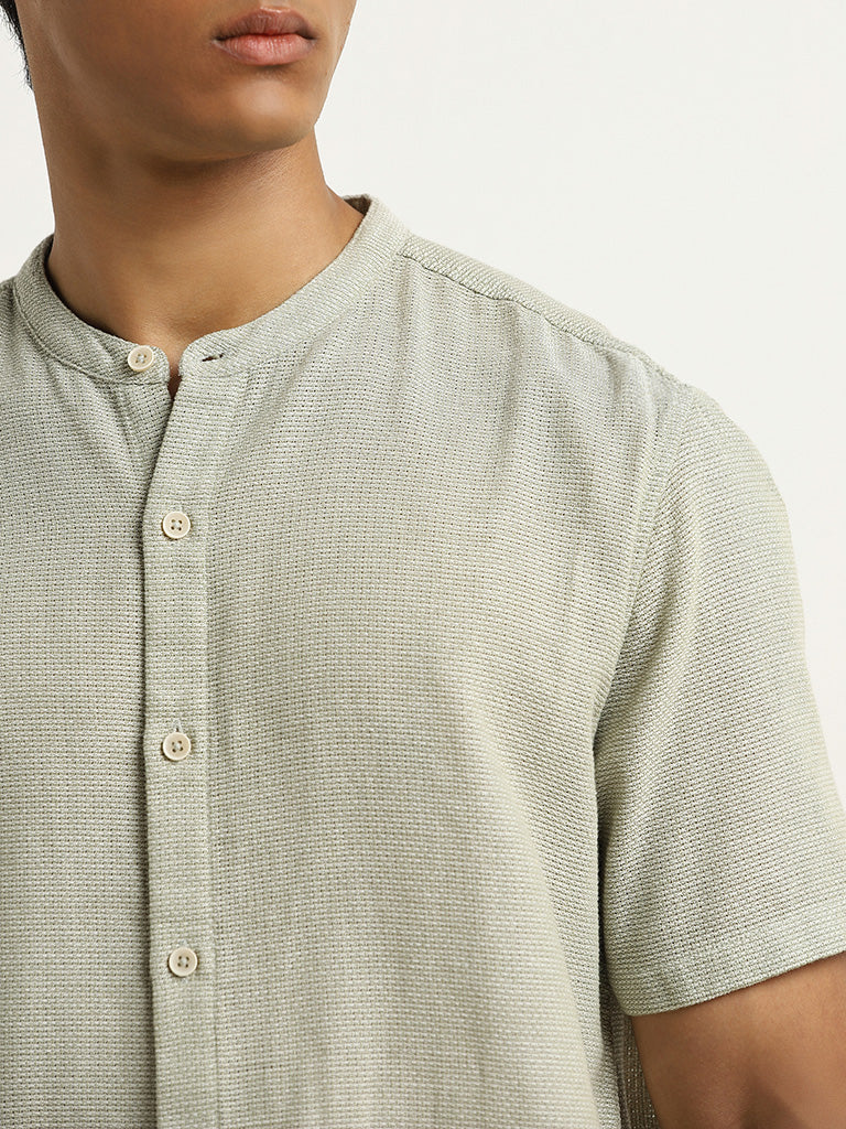 ETA Sage Knit-Textured Resort-Fit Cotton Shirt