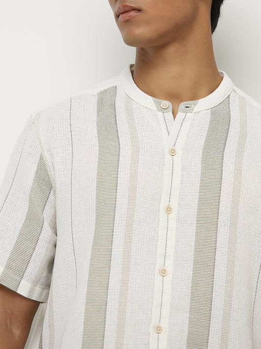 ETA Sage Striped Resort-Fit Cotton Shirt