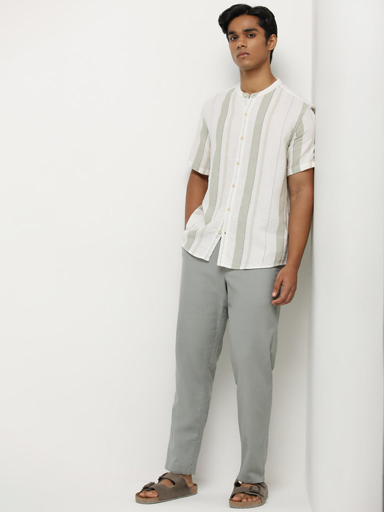 ETA Sage Striped Resort-Fit Cotton Shirt