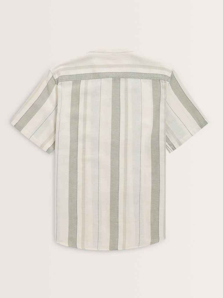 ETA Sage Striped Resort-Fit Cotton Shirt