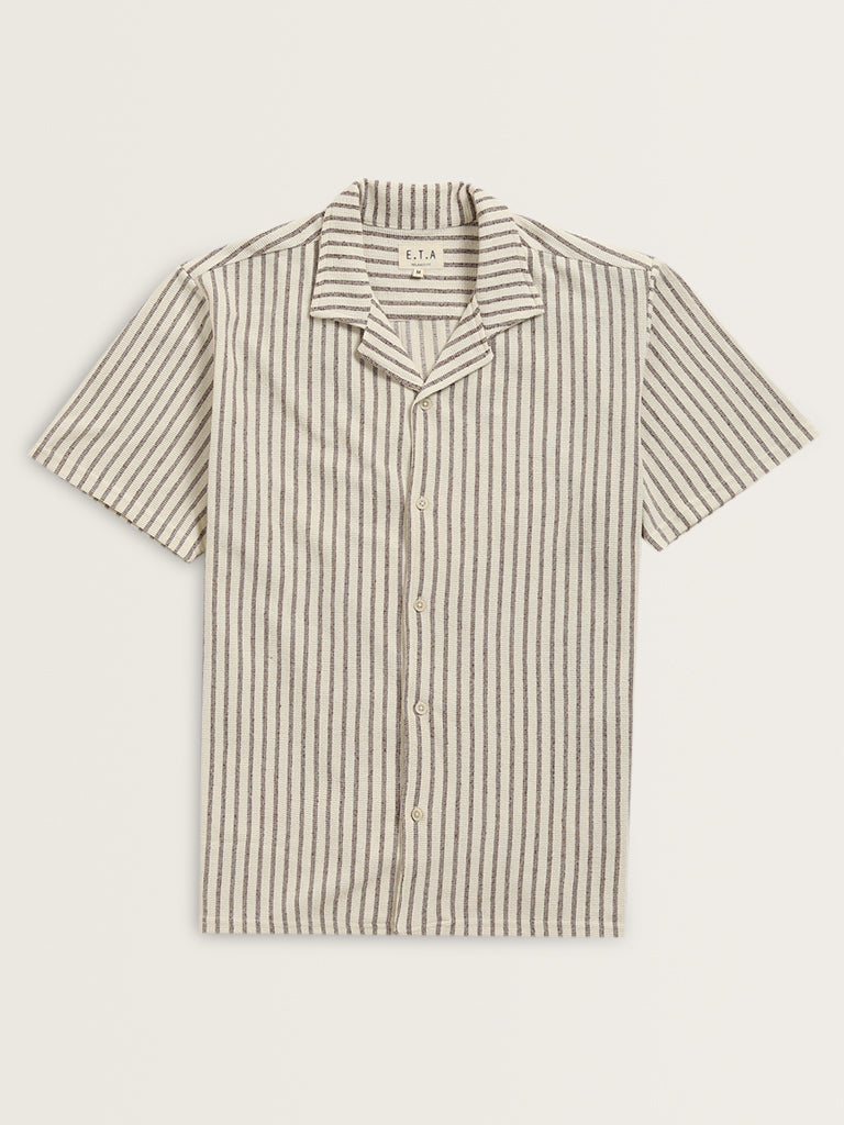 ETA Brown Striped Relaxed-Fit Shirt