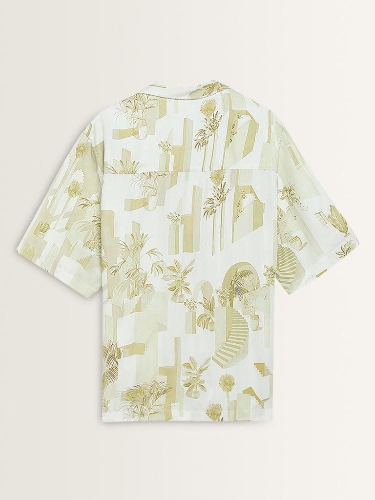 Nuon Yellow Printed Relaxed-Fit Shirt