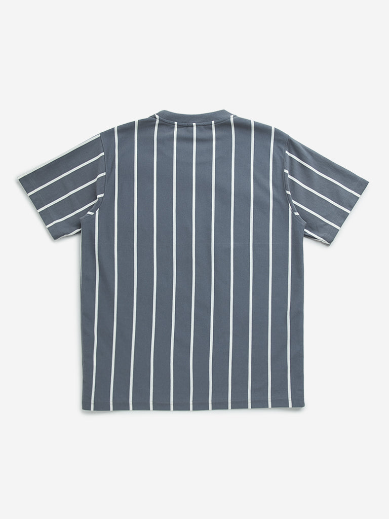 Y&F Kids Dark Grey Stripe Pattern T-Shirt