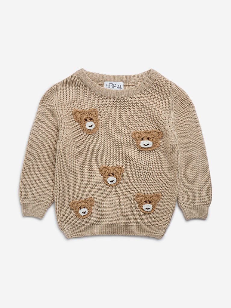 HOP Baby Brown Animal Design Sweater