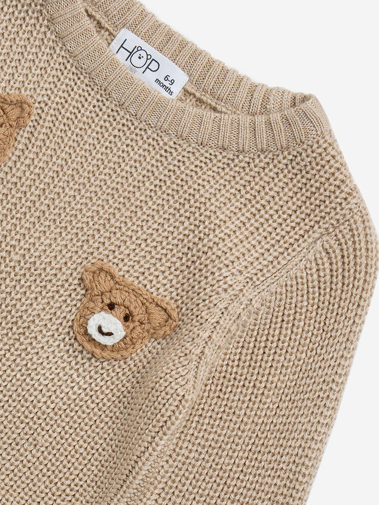 HOP Baby Brown Animal Design Sweater