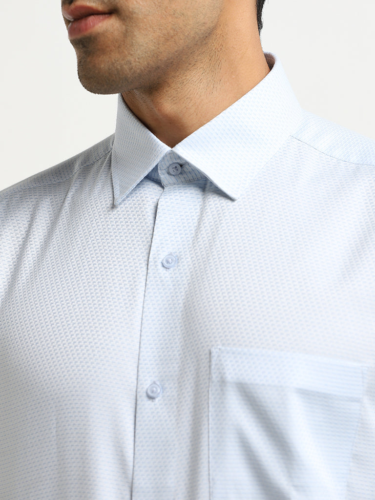 WES Formals Light Blue Relaxed-Fit Shirt