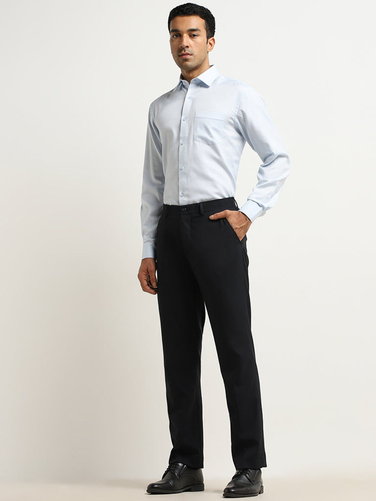 WES Formals Light Blue Relaxed-Fit Shirt