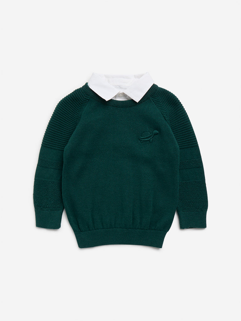 HOP Baby Green Cotton Sweater