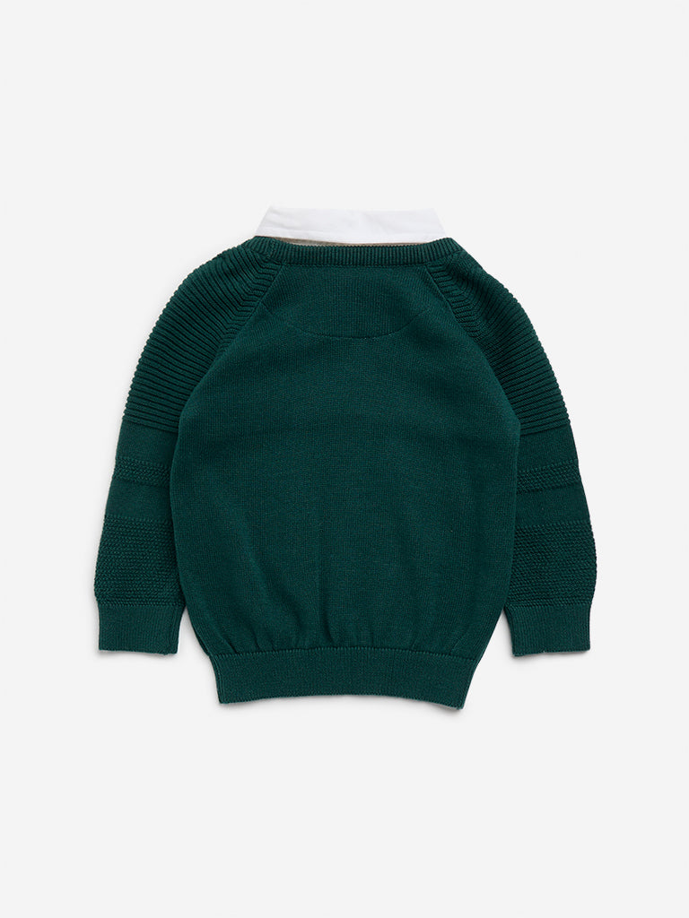 HOP Baby Green Cotton Sweater