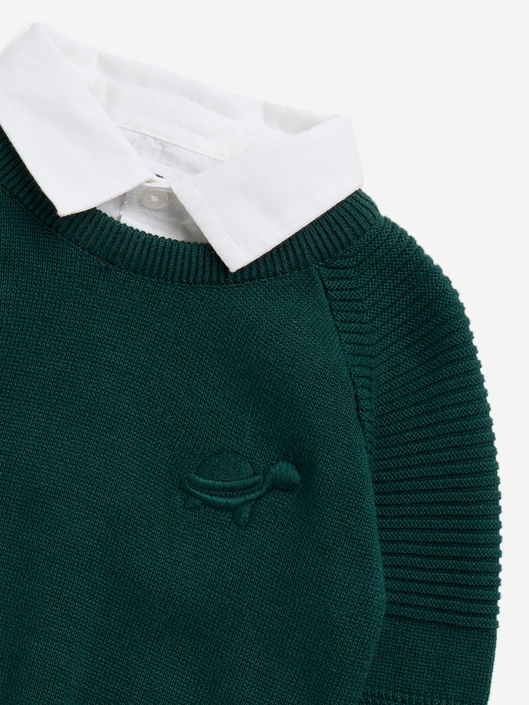 HOP Baby Green Cotton Sweater