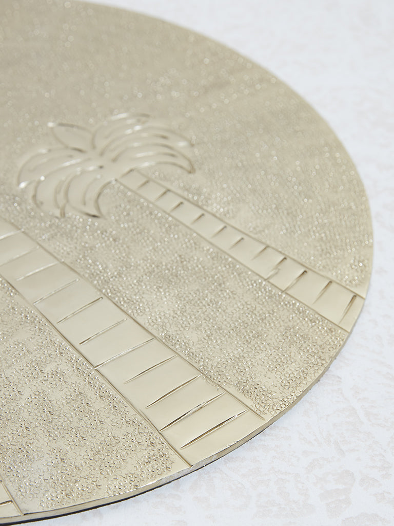 Westside Home Dull Gold Etched Metal Placemat