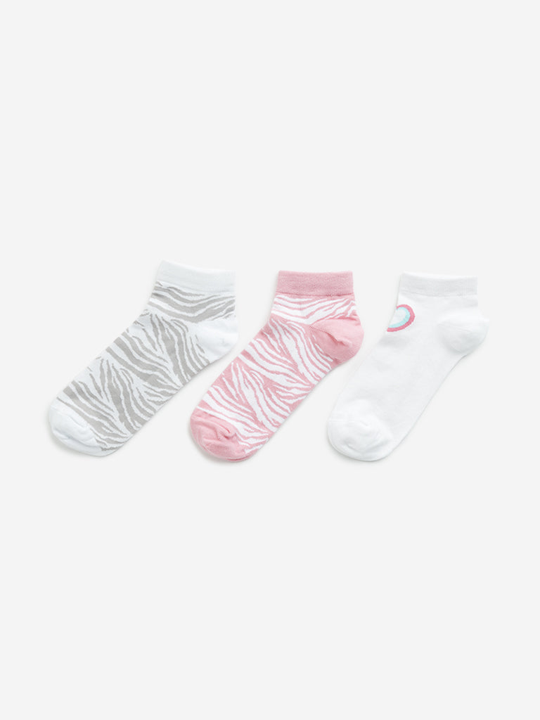 Y&F Kids Multicolour Animal Printed Socks - Pack of 3