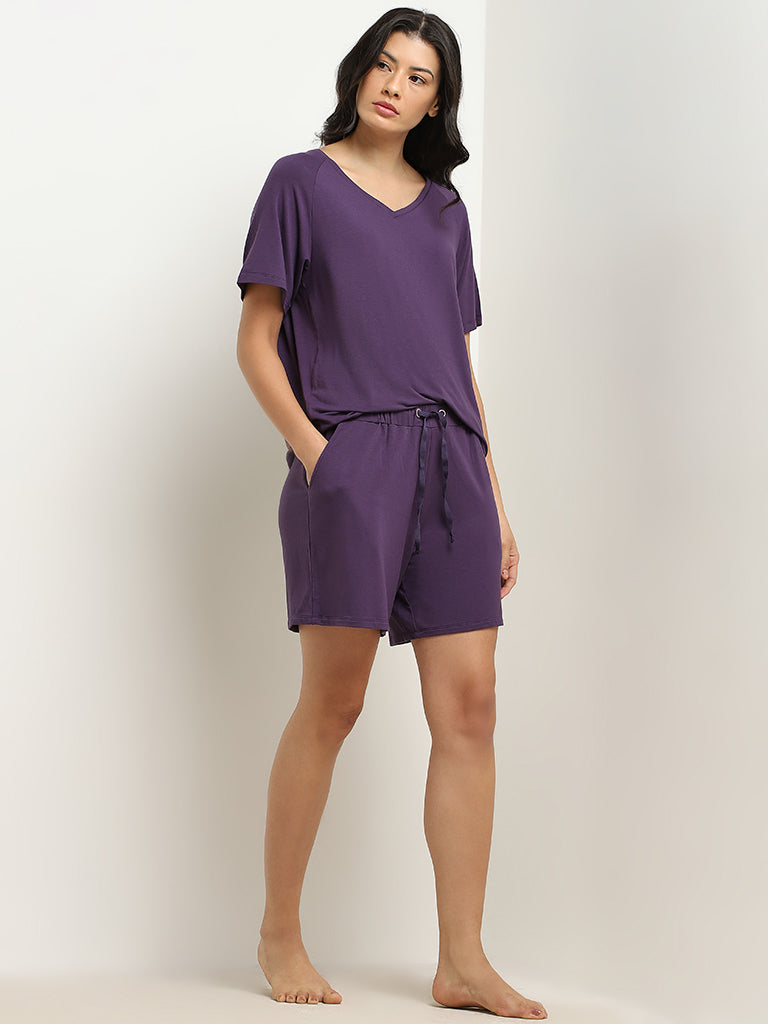 Wunderlove Violet High-Rise Shorts