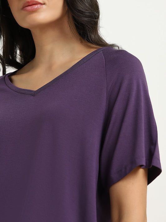 Wunderlove Violet Solid T-Shirt