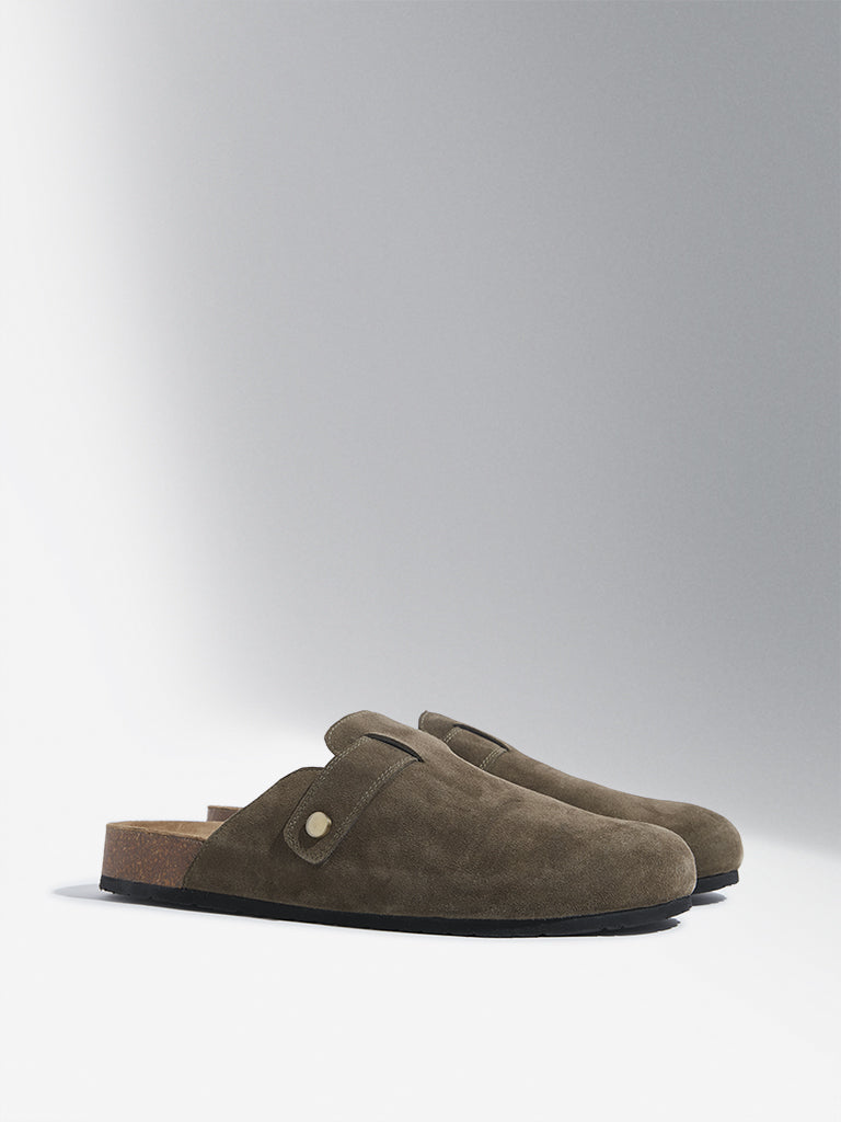 SOLEPLAY Olive Slip-On Leather Sandals