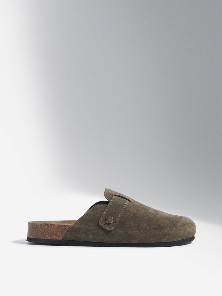 SOLEPLAY Olive Slip-On Leather Sandals