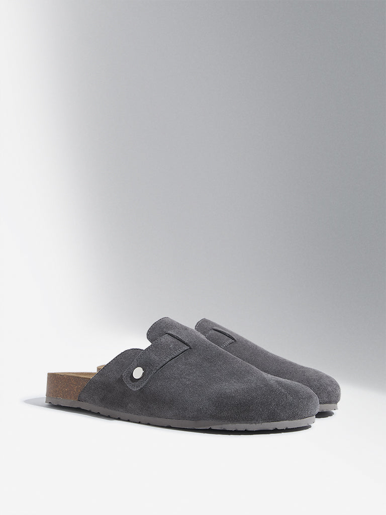 SOLEPLAY Grey Slip-On Leather Sandals