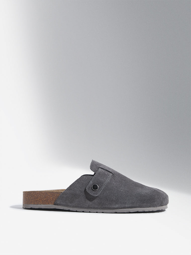 SOLEPLAY Grey Slip-On Leather Sandals