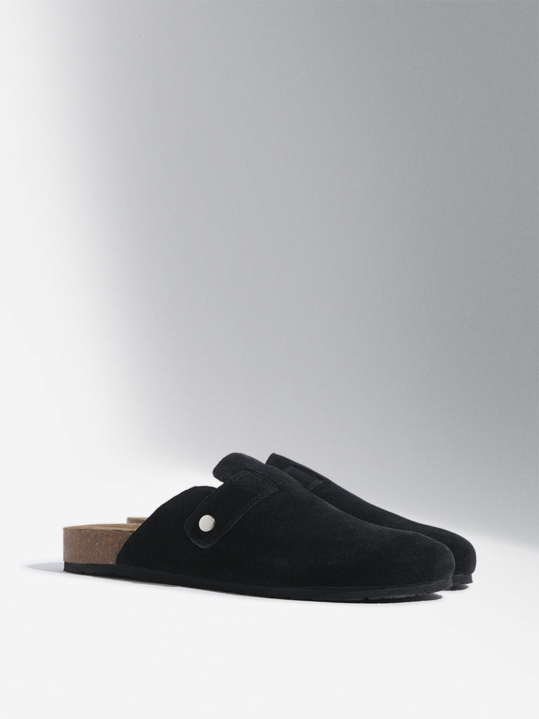 SOLEPLAY Black Slip-On Leather Sandals