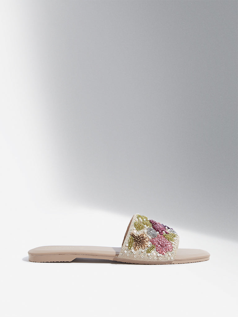 LUNA BLU Multicolour Embellished Slides