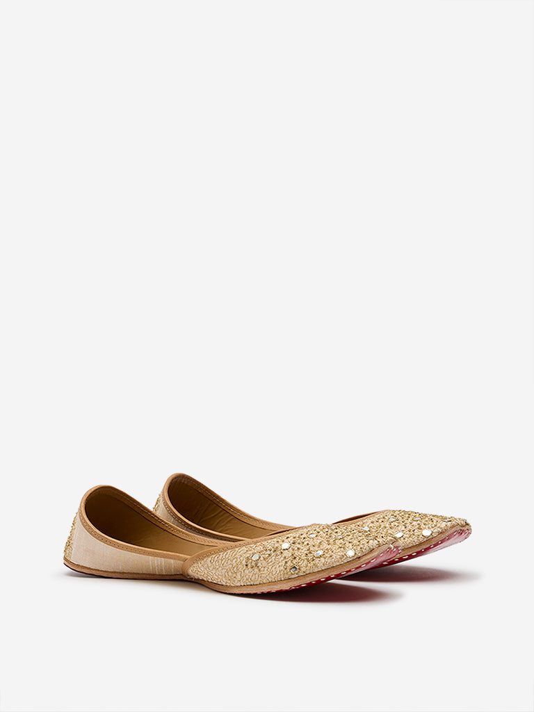 LUNA BLU Gold Mirror-Detailed Juttis