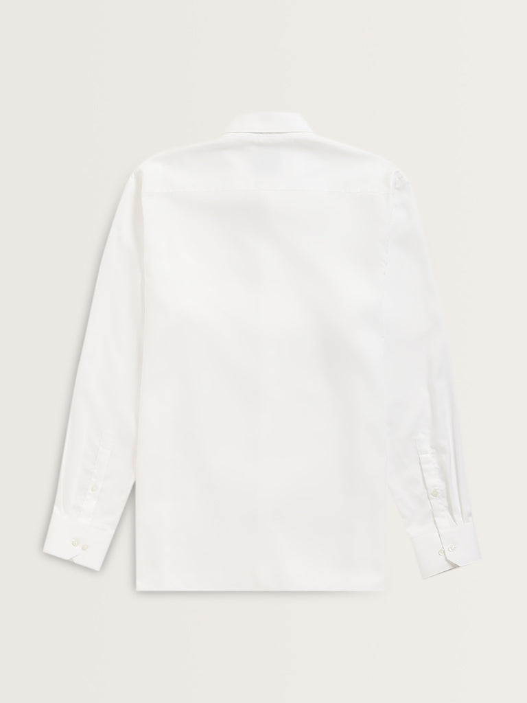 WES Formals White Slim-Fit Cotton Shirt