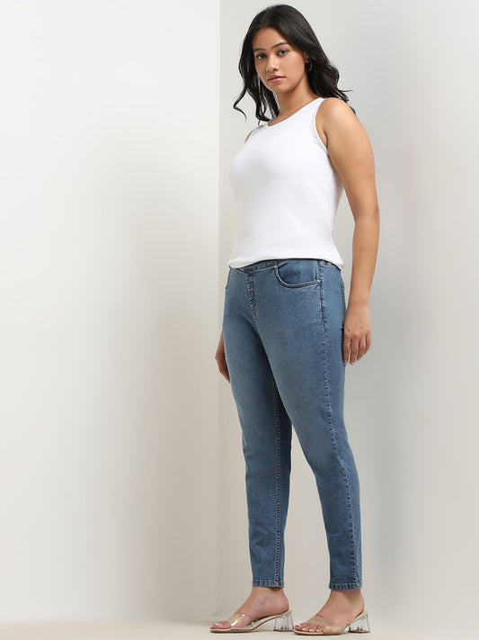 Gia Blue High-Rise Cotton Blend Jeggings