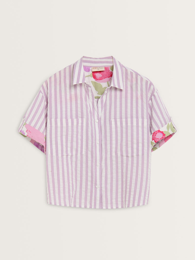 Bombay Paisley Lilac Striped Shirt