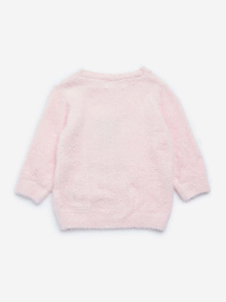 HOP Baby Pink Bunny Design Sweater