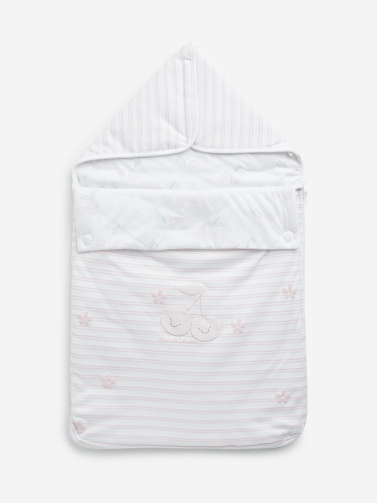 HOP Baby Light Pink Cherry Printed Cotton Sleeping Bag