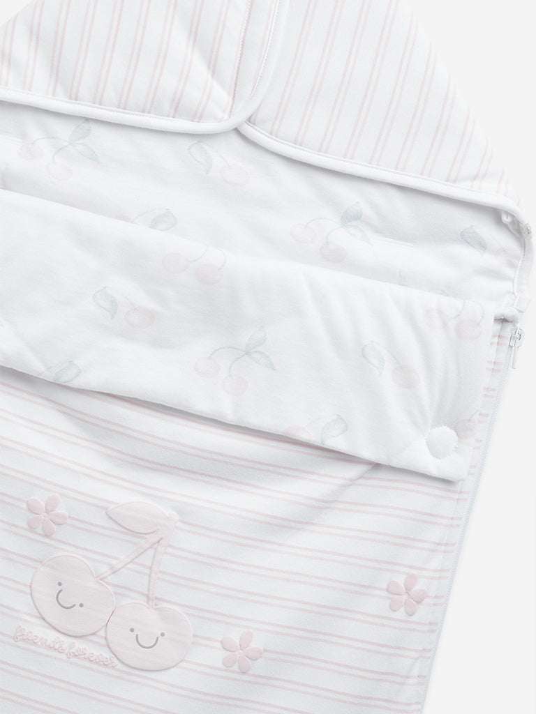 HOP Baby Light Pink Cherry Printed Cotton Sleeping Bag