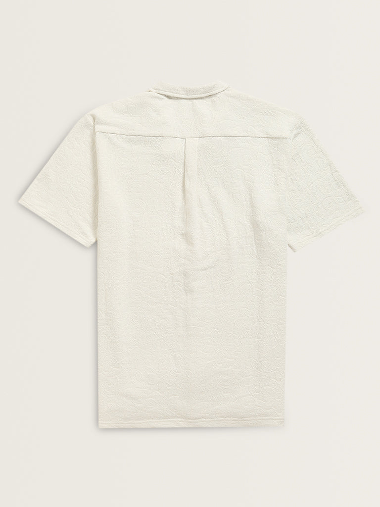 ETA White Textured Relaxed Fit Shirt