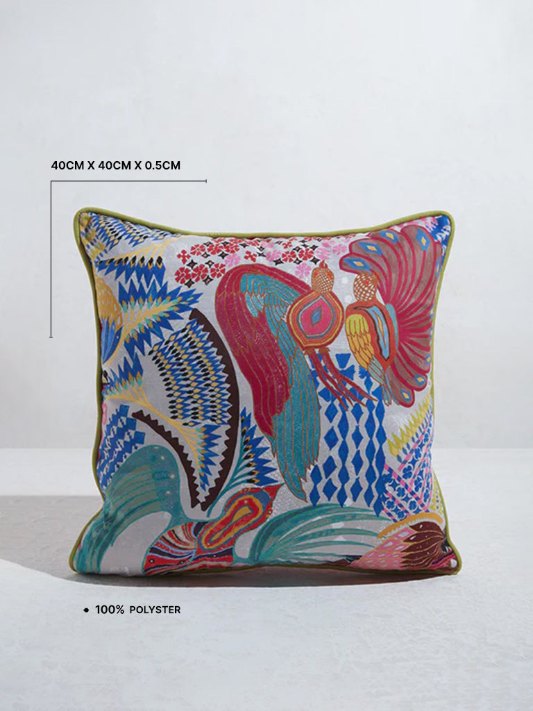 Westside Home Multicolour Bird Printed Cushion Cover