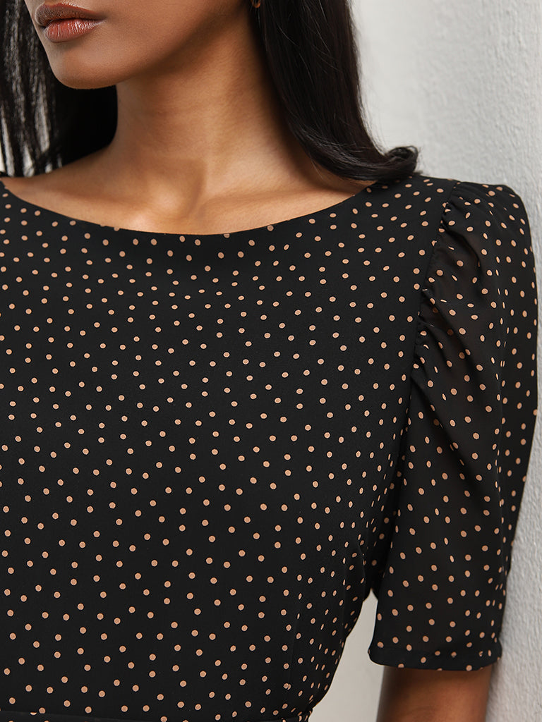 Wardrobe Black Polka Dot Design Top