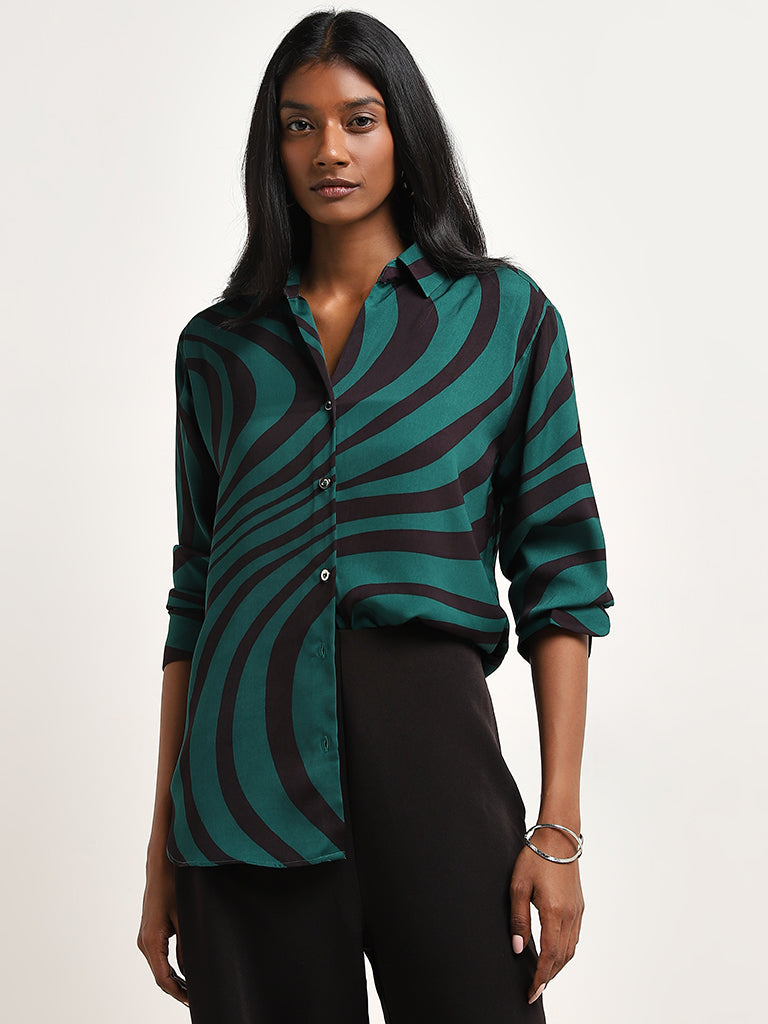 Wardrobe Green Swirl Design Shirt