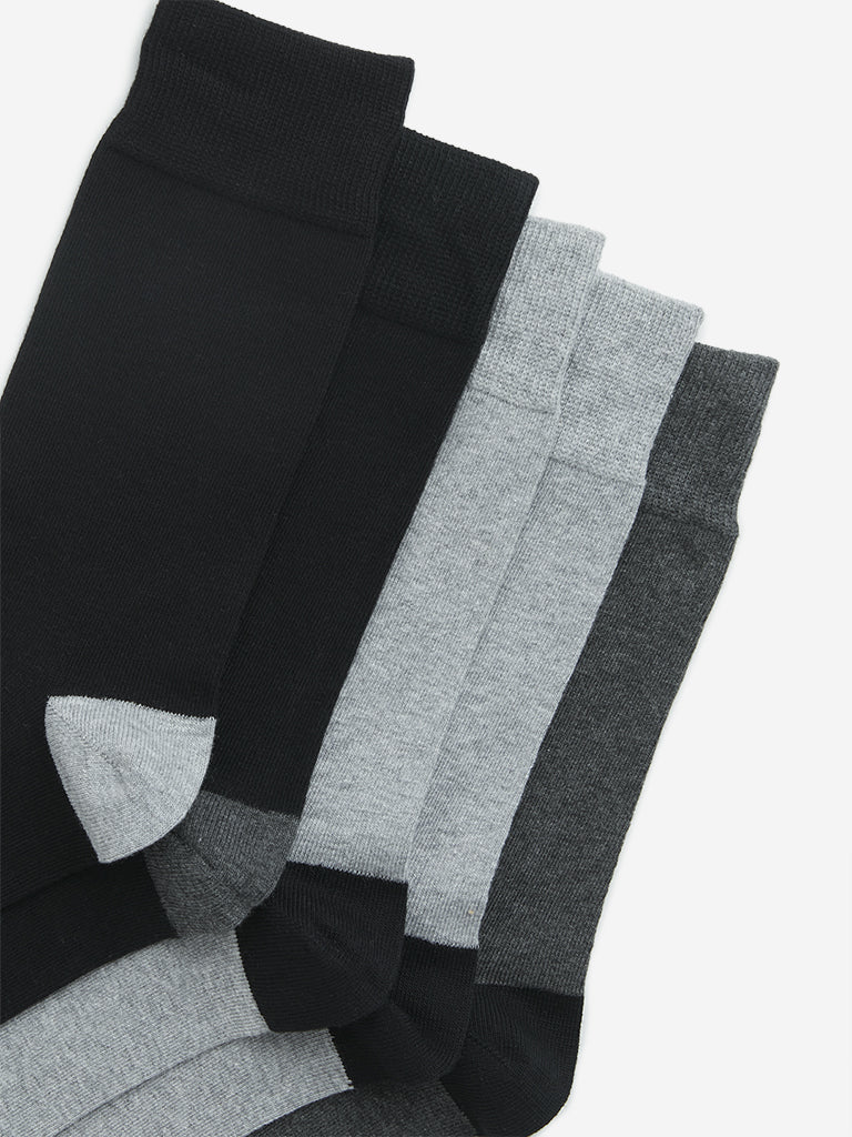 WES Lounge Grey Full Length Socks - Pack of 5