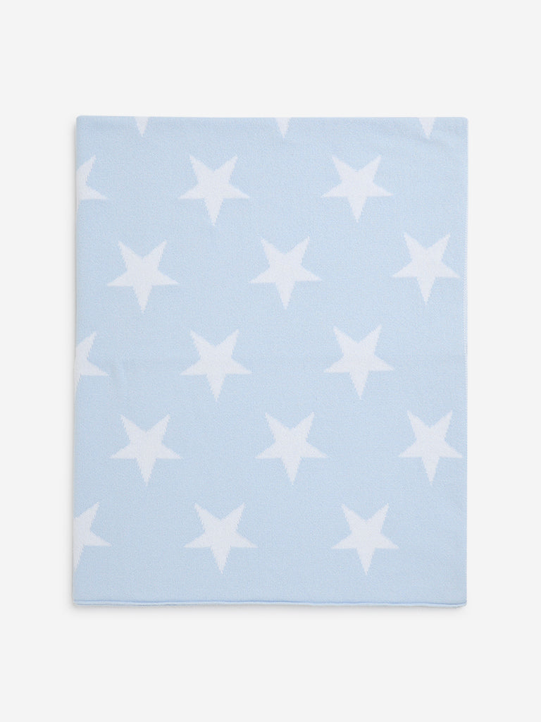 HOP Baby Light Blue Star Design Cotton Blanket